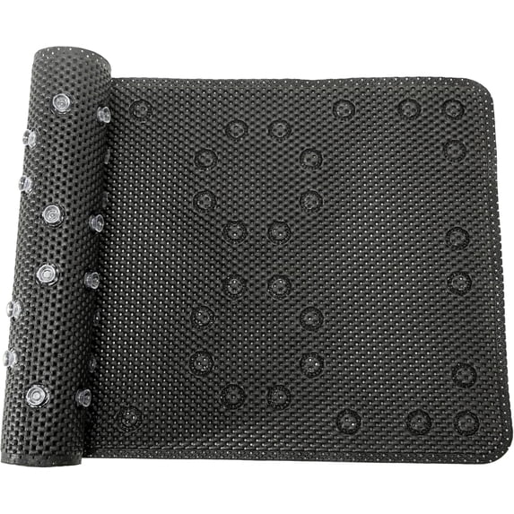 Tub Non Slip Mat Soft Foam Bath Mat For Jacuzzi Or Shower Nonslip Bathtub Mat With Drain Holes & Suction Cups For Smooth Surface Bathtub Non Slip Mat For Daily Bathing (Black, 36''X17'')