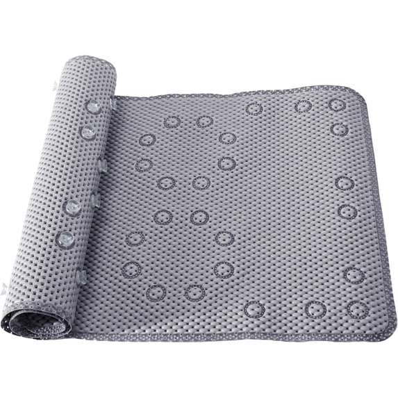 Tub Non Slip Mat Soft Foam Bath Mat For Jacuzzi Or Shower Nonslip Bathtub Mat With Drain Holes & Suction Cups For Smooth Surface Bathtub Non Slip Mat For Daily Bathing (Gray, 36''X17'')