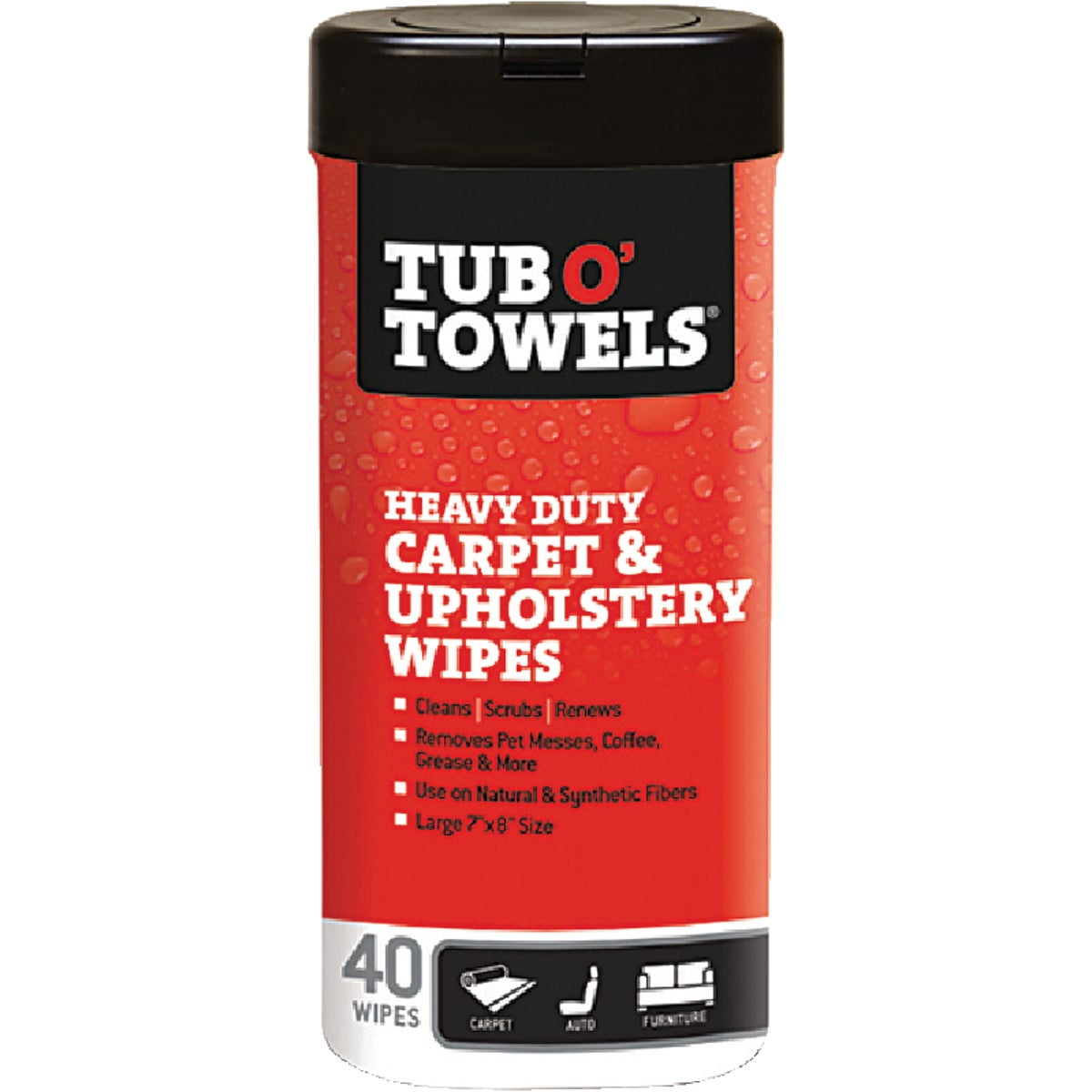 Tub O' Towels Carpet/Upholstery Scrubbing Wipes (40-Count)