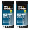 thumbnail image 1 of Tub O Towels Stainless Steel Appliance Cleaning Wipes - Clean, Polish, and Protect, 40-7 x 8 Wipes Per Tub, 2-Pack, White, 1 of 6
