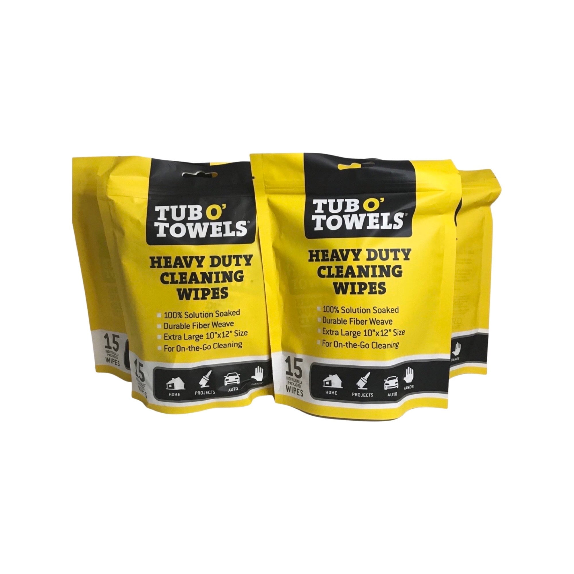 Tub O Towels TW01-15 Heavy Duty Multi-Surface Cleaning Wipes