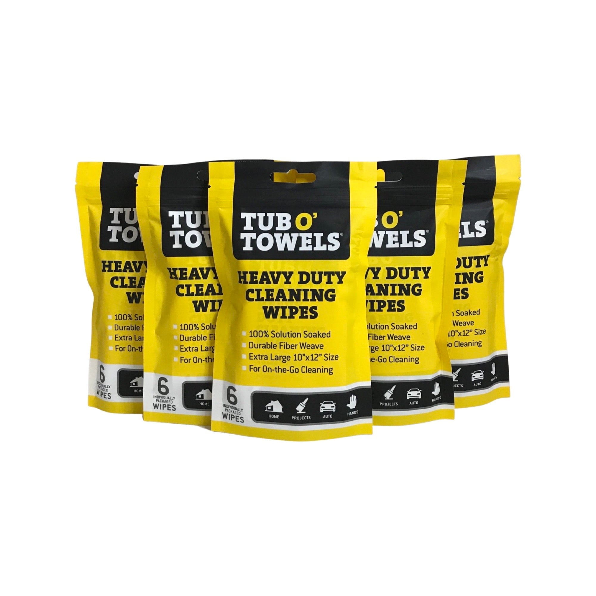 Tub O' Towels TW016 5 Pack Heavy Duty MultiSurface Cleaning Wipes