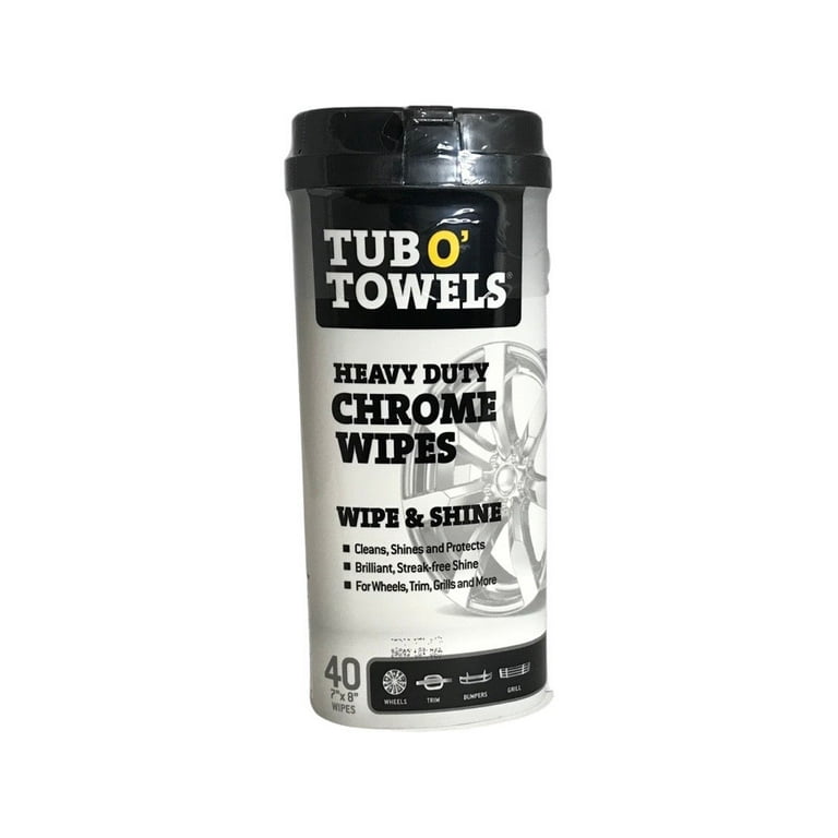 Tub O' Towels TW40-CHR - Heavy Duty Chrome Wipes – 40 ct.
