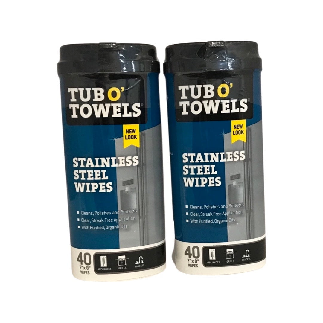 Tub O' Towels Tw40-chr - Heavy Duty Chrome Wipes 40 Ct.