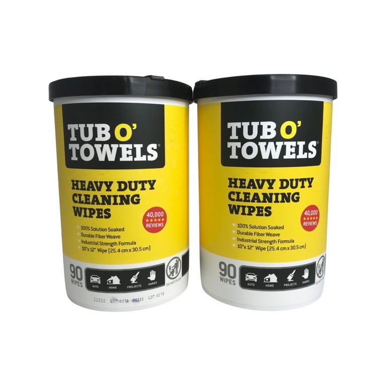 Tub O' Towels Tw90 - 2 Pack Heavy Duty Extra Large 10 x 12 Cleaning Wipes