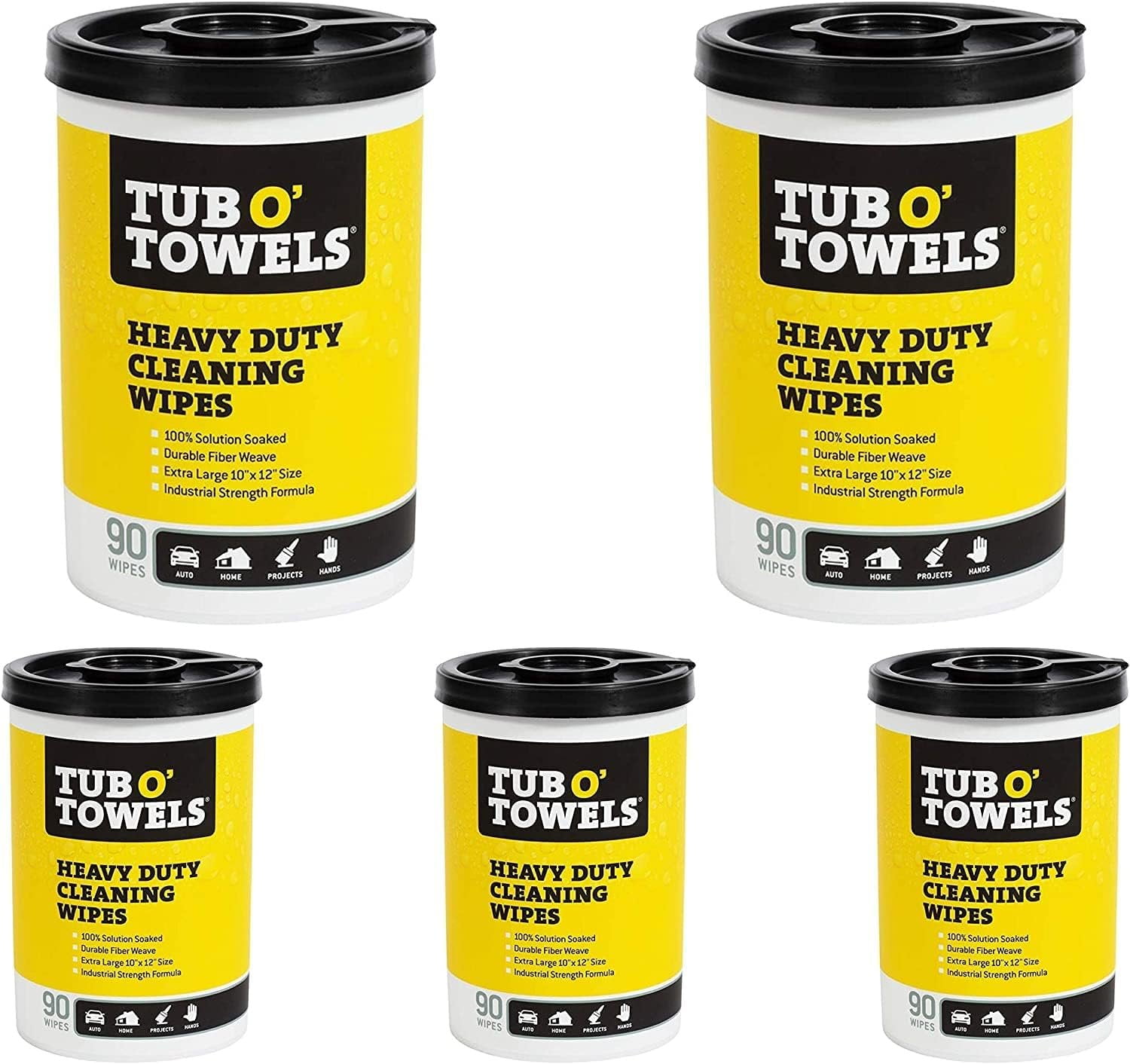 Tub O Towels TW90 HeavyDuty 10" x 12" Size MultiSurface Cleaning