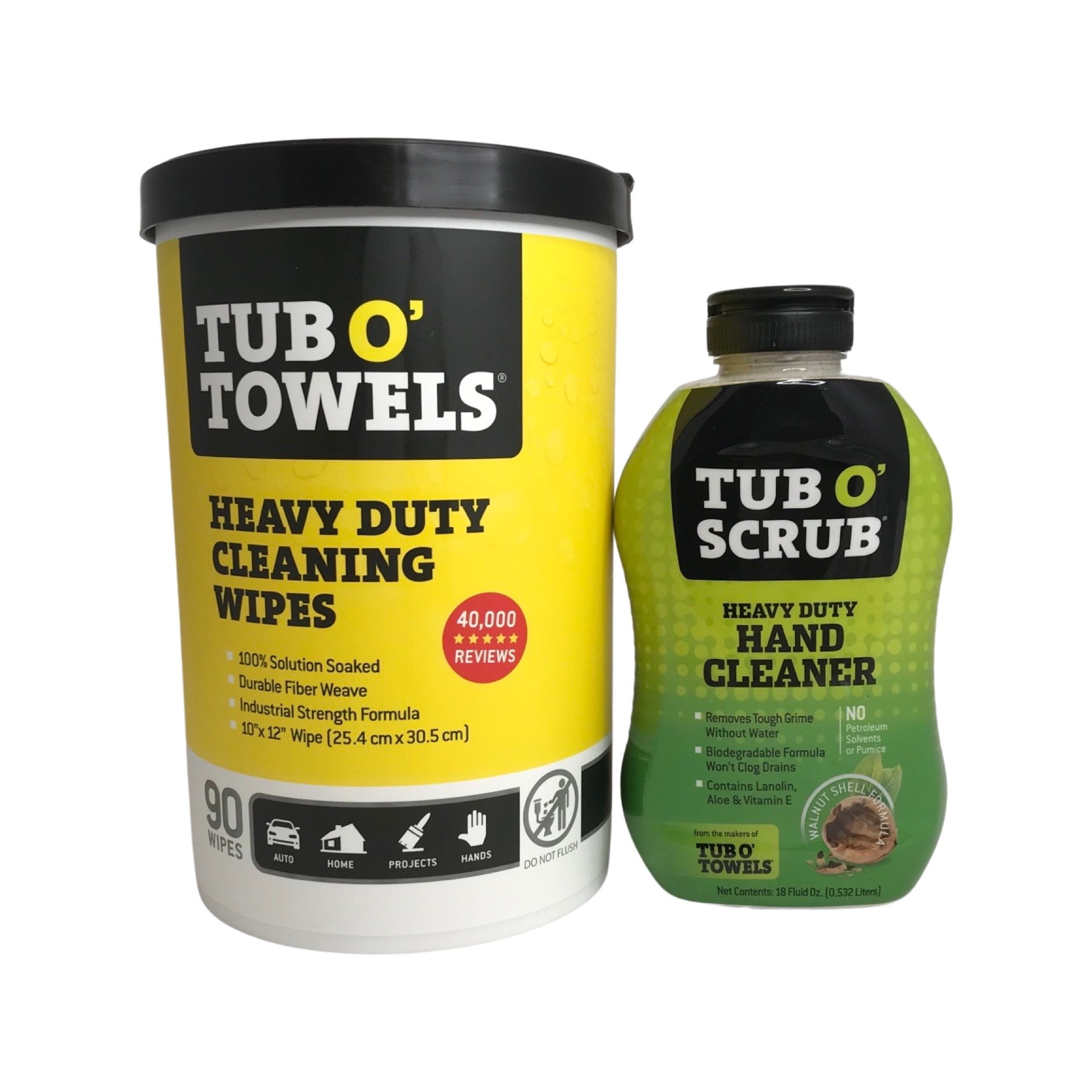 Tub O Towels TW90 + TS18 Heavy Duty MultiSurface Cleaning Wipes