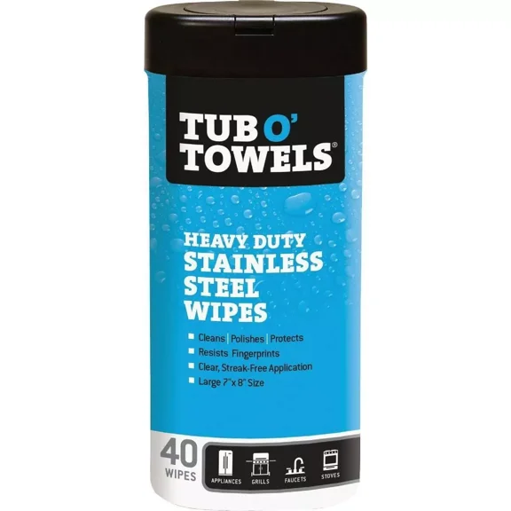 Tub O Towels Tw40-Ss Stainless Steel Wipes- Cleans, Polishes & Protects