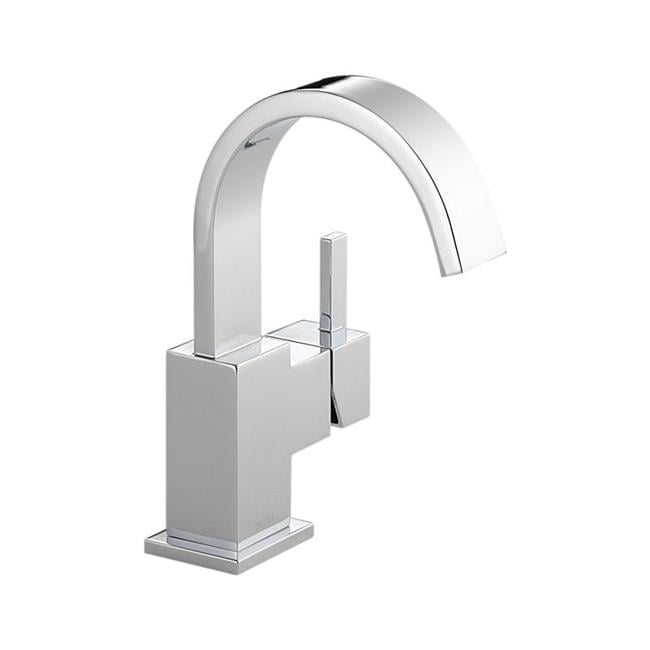 Sleek Modern 7 3/4" Chrome Brass Single Hole Faucet with Drain Assembly