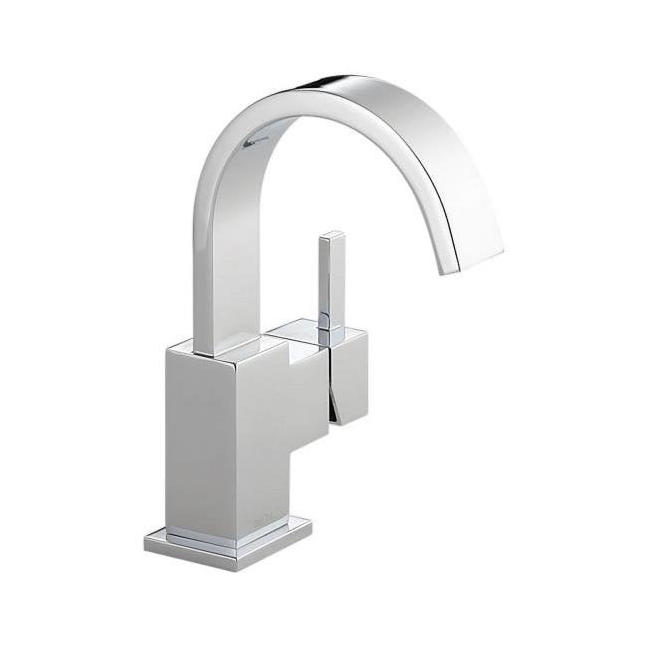 Sleek Modern 7 3/4" Chrome Brass Single Hole Faucet with Drain Assembly