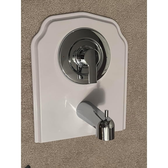 The Tub and Shower Valve UPDATE PLATE, Compatible With Most Single Handle Tub and Shower Valves, Allows for Plenty of Space When Replacing Your Old Tub Faucet, Looks Good, Problem Solved (White)