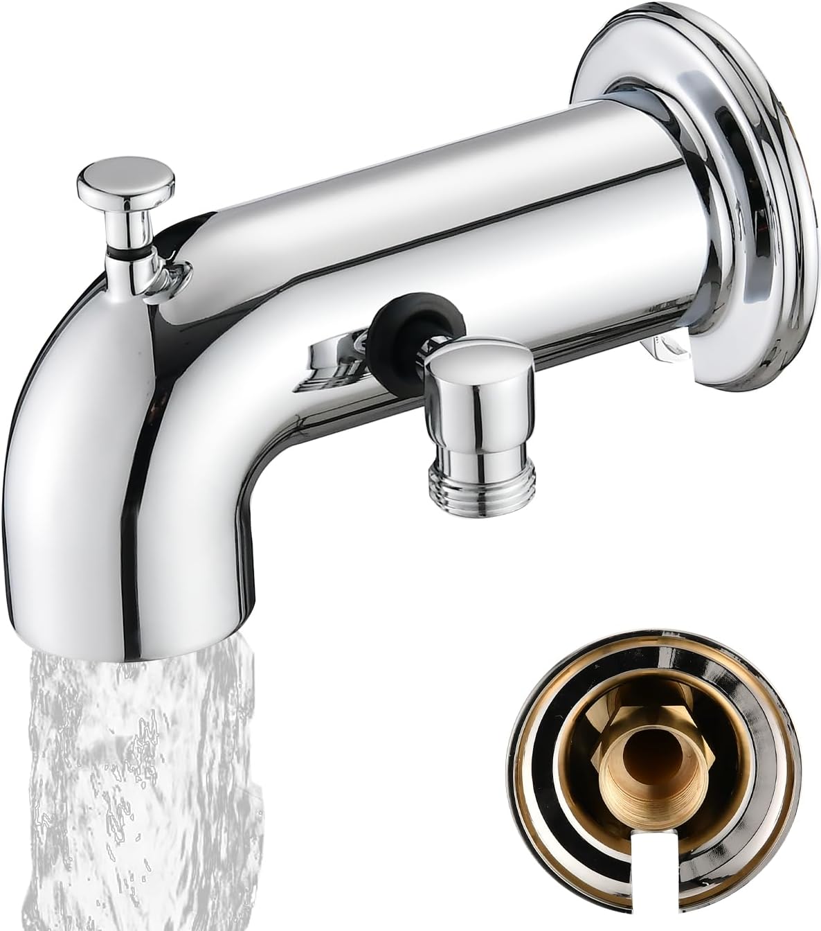 Tub Spout with Diverter, Bathtub Spout for Hand Shower,Chrome Plated Chrome Plated Without ...