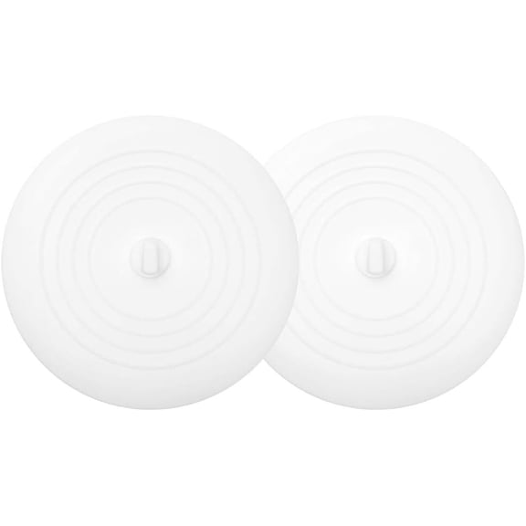Tub Stopper 2PCS,Bathtub Drain Stopper,6 inches Bathtub Tub Drain Cover Stopper,Silicone Drain Plug Plug,Kitchen Bathroom Hair Water Shower Stopper,Large Bathroom Laundry Accessories (White)