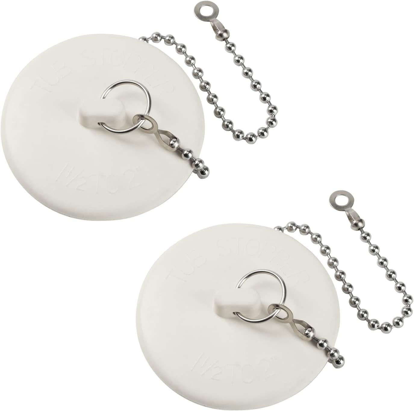 Tub Chain Tub Stopper, Rubber Bathtub Stoppers Drain Plug with Stainless Steel ...