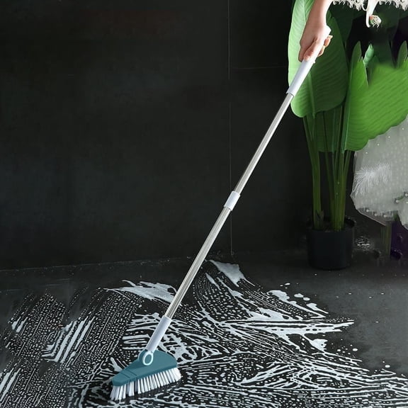 Tub Tile Cleaner Brush with Handle,Flexible Shower Floor & Baseboard Scrubber Cleans Grout Stains Easily,Ergonomic Angle Adjustable Design,Multipurpose for Bathroom Kitchen Bathtub Toilet-Navy