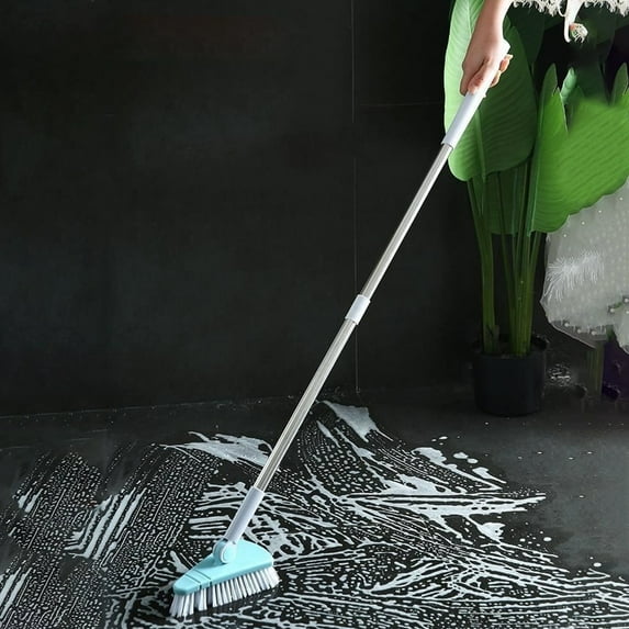 Tub and Tile Scrub Brush with Long Handle | Shower, Bathtub & Toilet Cleaner Tool | Flexible Head for Grout & Hard-to-Reach Corners | Floor & Baseboard Cleaning Brush | 1-Piece