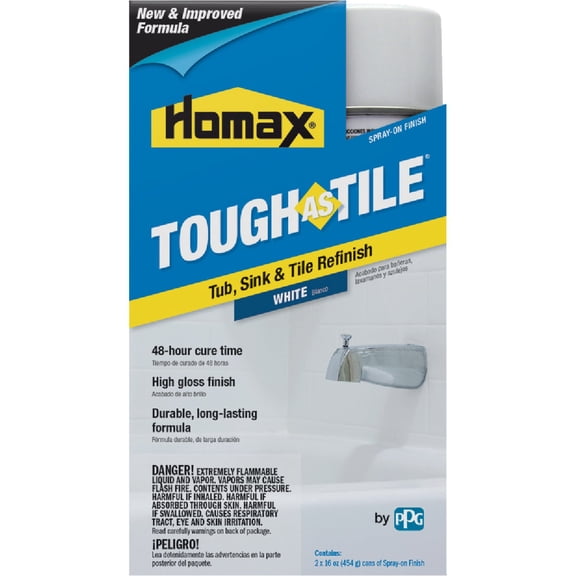 Homax Tub & Tile Epoxy Finish Spray - Resin - White  Residential Use, Standard Application