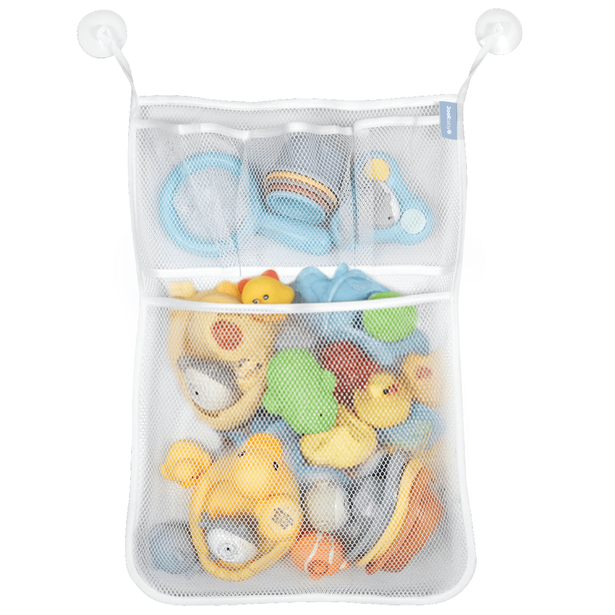 Jool Baby Tub Time Bath Organizer – Mesh Bathtub Toy Storage Bag with Suction Cups - White