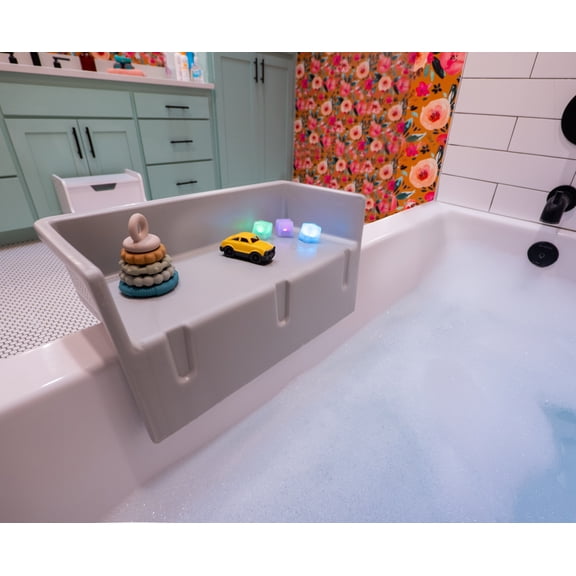 Tub Topper® - The Bathtub Splash Guard Play Shelf - Gray, Mini