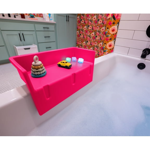 Tub Topper® - The Bathtub Splash Guard Play Shelf - Pink, Mini