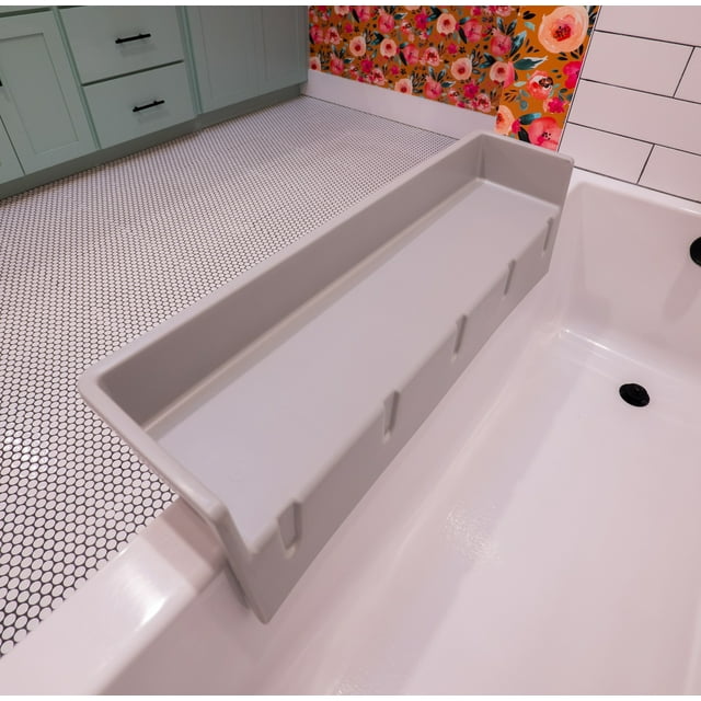 Tub Topper® The Bathtub Splash Guard Play Shelf Gray