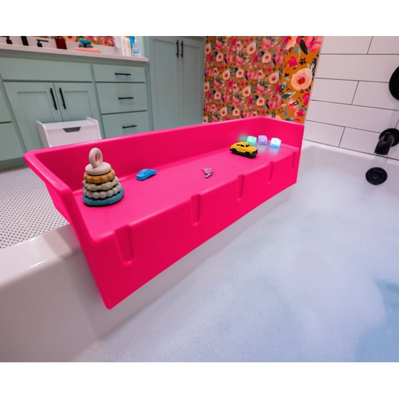 Tub Topper® - The Bathtub Splash Guard Play Shelf - Pink
