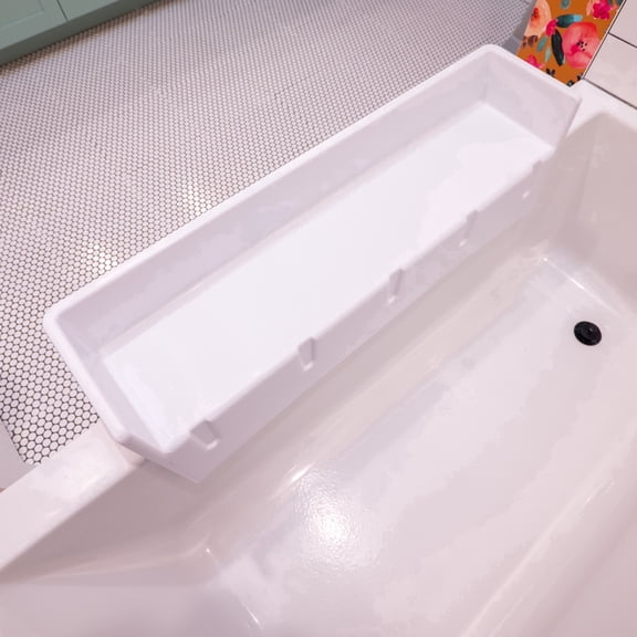 Tub Topper - The Bathtub Splash Guard Play Shelf - White