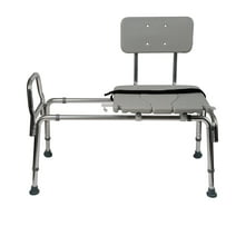 Tub Transfer Bench and Sliding Shower Chair Made of Heavy Duty Non Slip Aluminum Body and Plastic Seat with Adjustable Seat Height and Cut Out Access Holding Weight Capacity up to 400 lbs, Gray