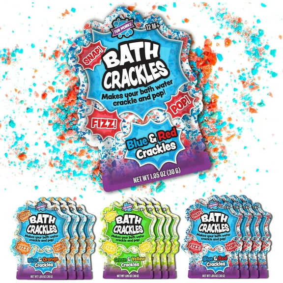 Tub Works Bath Crackles Kids Bath Toy 12 Pack, Nontoxic & Fragrance-Free, Makes Water Crackle & Pop