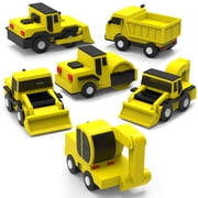 Tub Works  Construction  Trucks Mold Free Bath Toys, 6 Pack