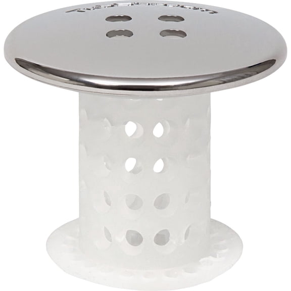 TubShroom Chrome Edition 1.75 In. Chrome Plastic No Clog Drain Stopper - Pack of 2