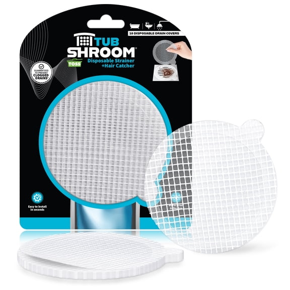 TubShroom Mesh Toss Disposable Drain Hair Catcher, 10-pack