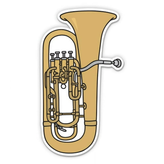 Tuba - 5" Vinyl Sticker - For Car Laptop I-Pad - Waterproof Decal