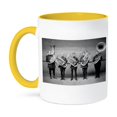 thumbnail image 1 of 3dRose, Tuba Cops Grayscale, 11oz Two-Tone Yellow Mug, 1 of 7