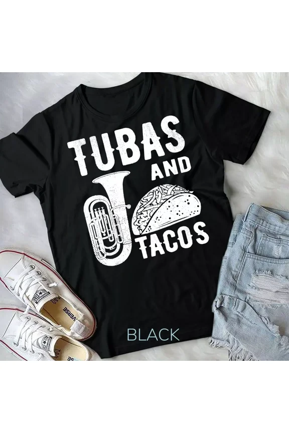 Tuba Player Marching Band Brass Instrument Taco Shells Unisex T-Shirt
