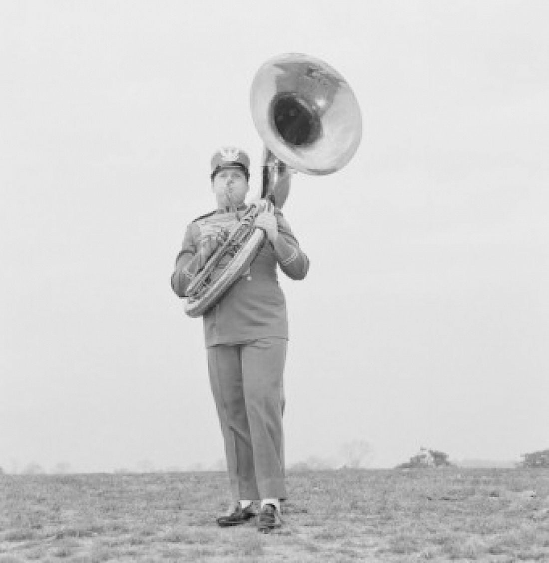 Tuba player of marching band Canvas Art - (18 x 24)
