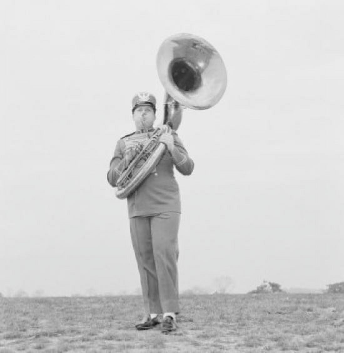 Tuba player of marching band Canvas Art - (24 x 36)