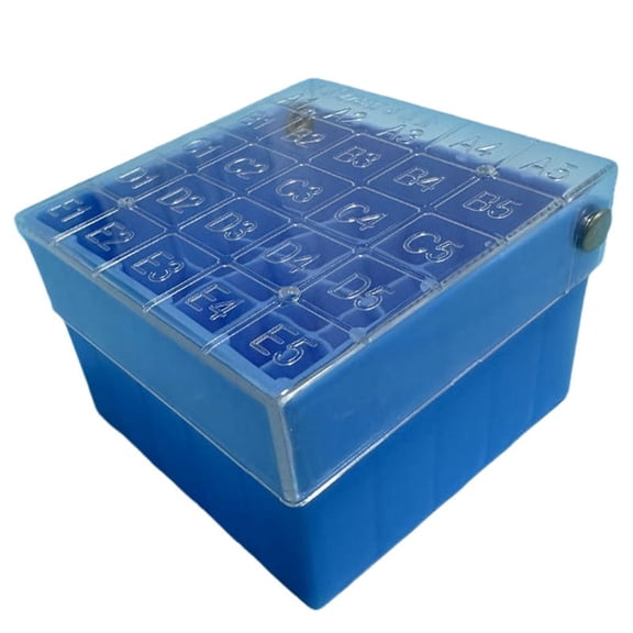 Tube Box Frozen Storage Tube Box Sample Frozen Box Flip Tube Box 25 Cell 1.5-2.0ml 1 Piece Blue