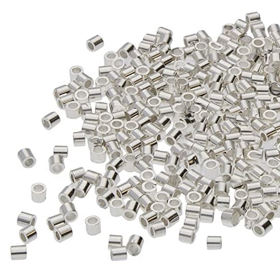 Tube Crimp, Silver Plate -2x2mm 400 pieces