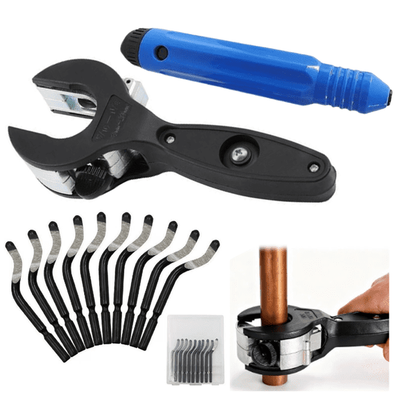 Tube Cutter Set, Pipe Cutter 0.31 to 1.14 Inch, Mini Tubing Cutter, Deburring Tool & Replaceable Blade for Copper, PVC, Aluminum Plumbing