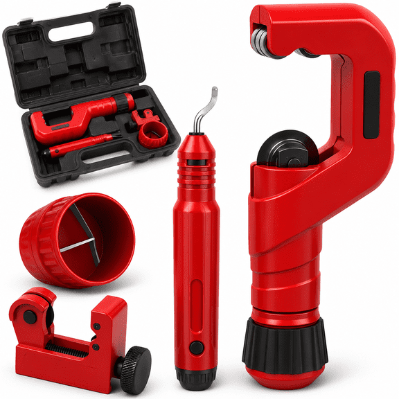 Tube Cutter Set - copper pipe cutter 3/16"-2" OD, Mini Tube Cutter 1/8"-7/8", Deburring Tool - for Copper, Aluminum, PVC Pipes - High-Quality Cutting & Deburring Tools for Professionals