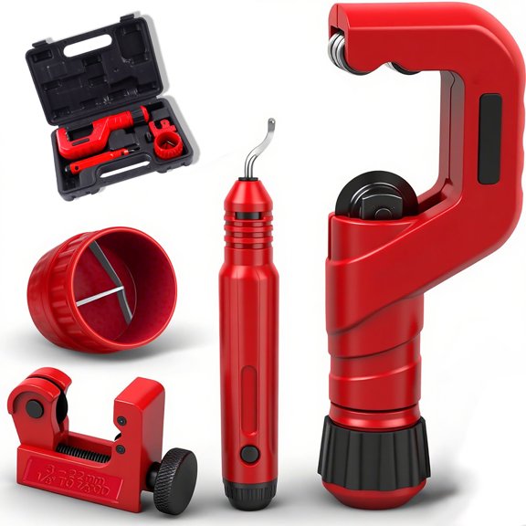 Tube Cutter Set - copper pipe cutter 3/16"-2" OD, Mini Tube Cutter 1/8"-7/8", Deburring Tool - for Copper, Aluminum, PVC Pipes - High-Quality Cutting & Deburring Tools for Professionals