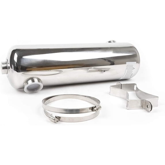 Tube Heat Exchanger Same Side Port 1"+ 1 1/2"FPT 200 kBtu/h For Pool Spa Solar