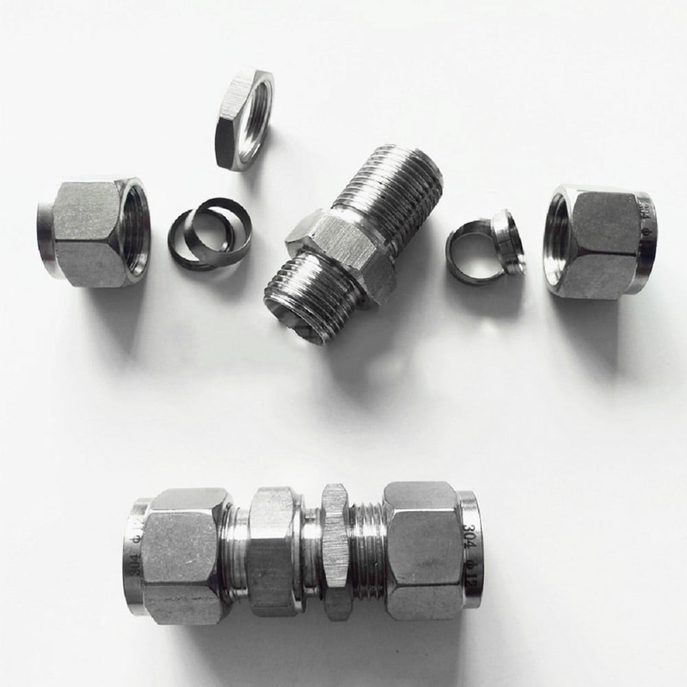 Tube Od Double Ferrule 6Mm Compression Fitting Bulkhead Connector ...