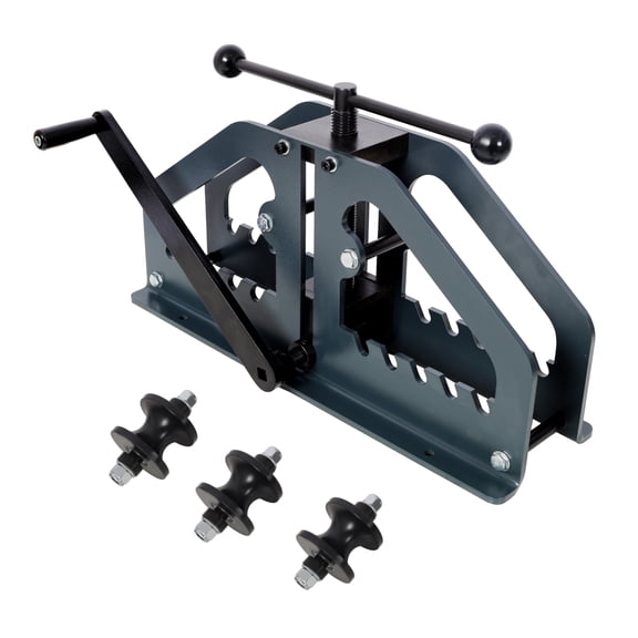 Tube Roller Bender with 3pcs Dies,Pipe Rolling Machine, Pipe Bending Tool for Round Tube, Grey color