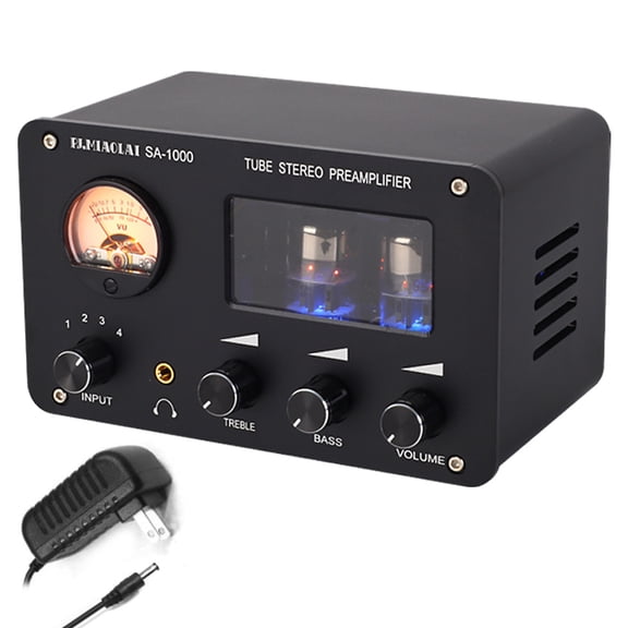 Tube SA-1000 Audiophile Tube Preamplifier Audio Electric Tube Amplifier 4 Inputs 2 Outputs Audio Interfaces Lossless Audio Switching Amplifier Built-in 5532 Chip