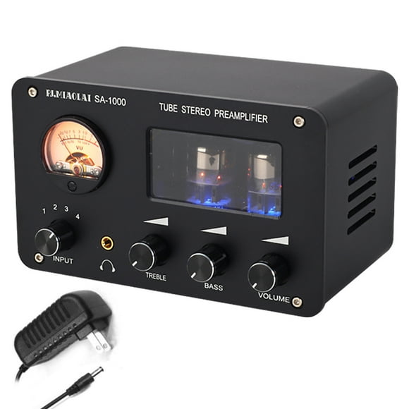 Tube SA-1000 Audiophile Tube Preamplifier Audio Electric Tube Amplifier 4 Inputs 2 Outputs Audio Interfaces Lossless Audio Switching Amplifier Built-in 5532 Chip