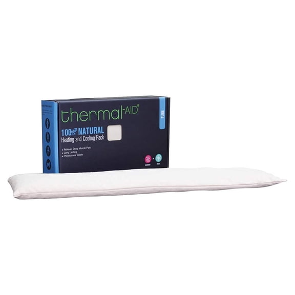 Thermal-Aid - Heating Pack for Keyboard and Neck: Tube - Heating Pad for Pain Relief with Natural Corn Filling - Reusable, Easy Clean Back and Knee Pain Relief Cooling Pad Beige