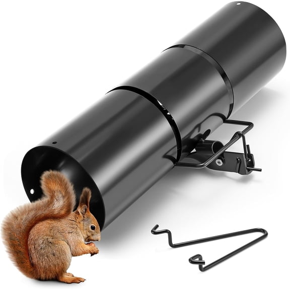 Tube Squirrel Trap Rust Resistant Trap 4.5'' in Diameter with a Setting Tongs for Backyards Patios Gardens, Safe and Effective Pest Control Commercial and Residential Use(1 Pcs, 15 Inch)