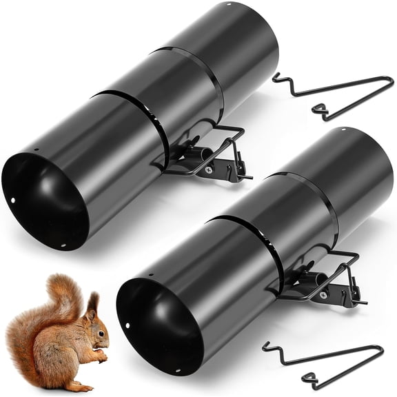 Tube Squirrel Trap Rust Resistant Trap 4.5'' in Diameter with a Setting Tongs for Backyards Patios Gardens Safe and Effective Pest Control Commercial and Residential Use (2 Pcs 15 Inch)